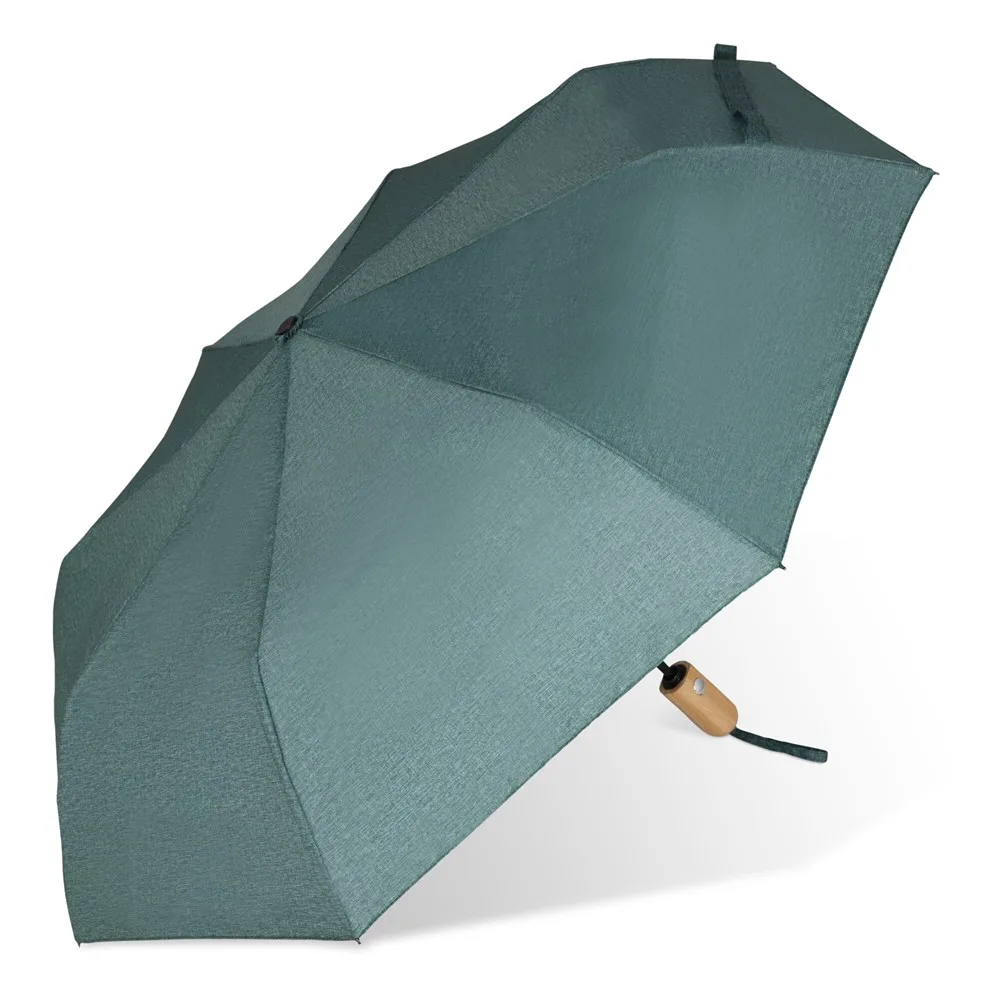 Opvouwbare paraplu 21 R-PET auto open donker groen - Hidalgo-werbeartikel Opvouwbare paraplu 21” R-PET auto open, donker groen