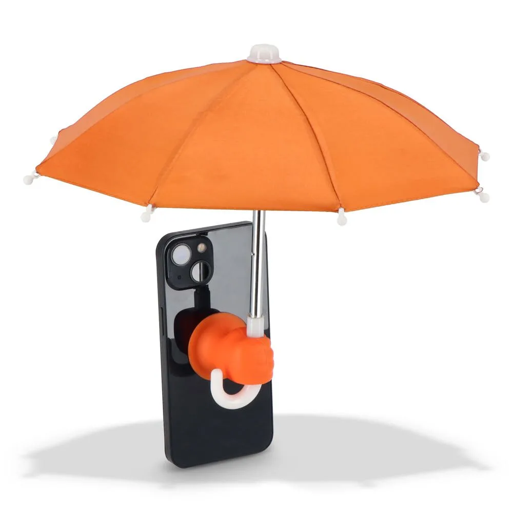 Telefoonparaplu met zuignaphouder oranje - Hidalgo-werbeartikel Telefoonparaplu met zuignaphouder, oranje