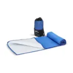 R-PET sneldrogende sport handdoek 40x80cm met etui (200g/m²) sublimatie, blauw
