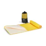 R-PET sneldrogende sport handdoek 40x80cm met etui (200g/m²) sublimatie, geel
