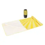 R-PET sneldrogende strandlaken 100x180cm met opbergzak (200g/m²) sublimatie, geel