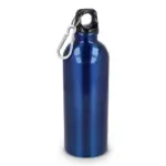 Gerecycled RVS Enkelwandige fles met Karabijnhaak 500ml, blauw