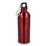 Gerecycled RVS Enkelwandige fles met Karabijnhaak 500ml, rood
