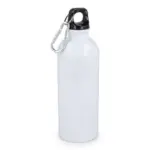 Gerecycled RVS Enkelwandige fles met Karabijnhaak 500ml, wit
