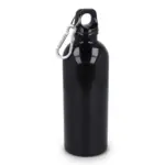 Gerecycled RVS Enkelwandige fles met Karabijnhaak 500ml, zwart