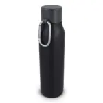 Thermofles matte finish met Caribiner 600ml, zwart