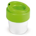 Koffiebeker Hot-but-cool met deksel 240ml wit lichtgroen - Bidons & Shakers Koffiebeker Hot-but-cool met deksel 240ml, wit / lichtgroen