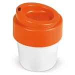 Koffiebeker Hot-but-cool met deksel 240ml wit oranje - Bidons & Shakers Koffiebeker Hot-but-cool met deksel 240ml, wit / oranje