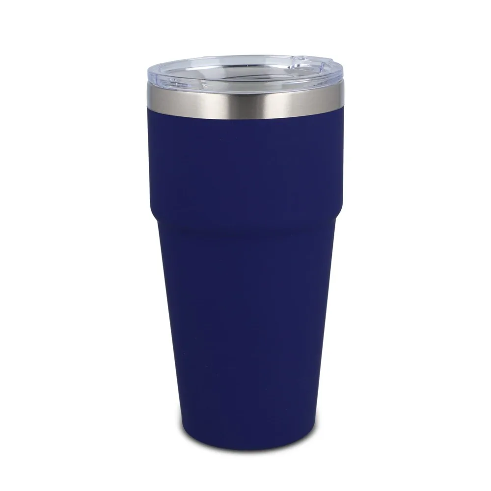 T-ceramic soft touch auto mok 500ml donkerblauw - Hidalgo-werbeartikel T-ceramic soft touch auto mok 500ml, donkerblauw