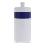 Sportbidon met rand 500ml, wit / donkerblauw