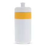 Sportbidon met rand 500ml, wit / geel