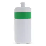 Sportbidon met rand 500ml, wit / groen