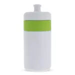 Sportbidon met rand 500ml, wit / lichtgroen