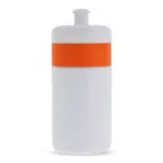 Sportbidon met rand 500ml, wit / oranje