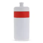 Sportbidon met rand 500ml, wit / rood