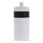 Sportbidon met rand 500ml, wit/zwart