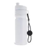 Sportbidon met rand en koord 750ml, wit - wit
