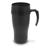 Koffiebeker metaal 350ml, donker bruin / zwart