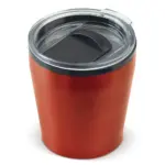 Koffiebeker metallic 180ml donker rood - Hidalgo-werbeartikel Koffiebeker metallic 180ml, donker rood
