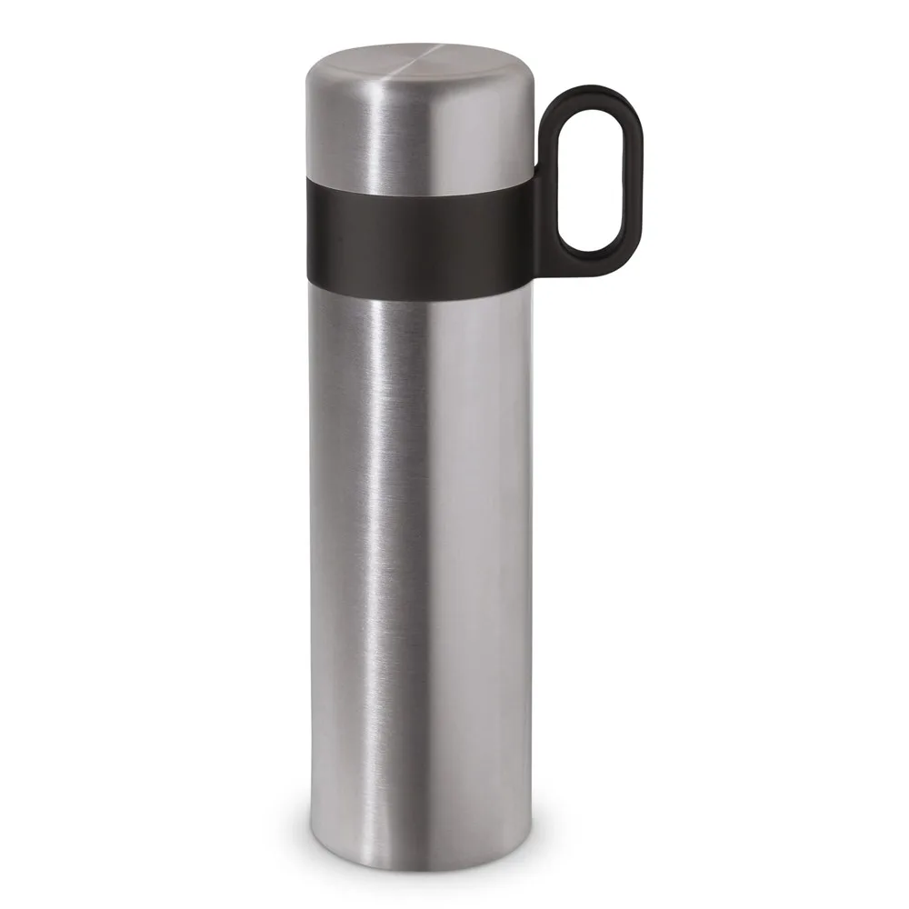 Thermofles Flow met handvat 500ml zilver - Hidalgo-werbeartikel Thermofles Flow met handvat 500ml, zilver