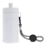 Sportbidon met rand en koord 500ml, wit - wit