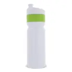Sport bidon met rand 750ml, wit / lichtgroen
