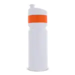 Sport bidon met rand 750ml, wit / oranje