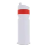 Sport bidon met rand 750ml, wit / rood