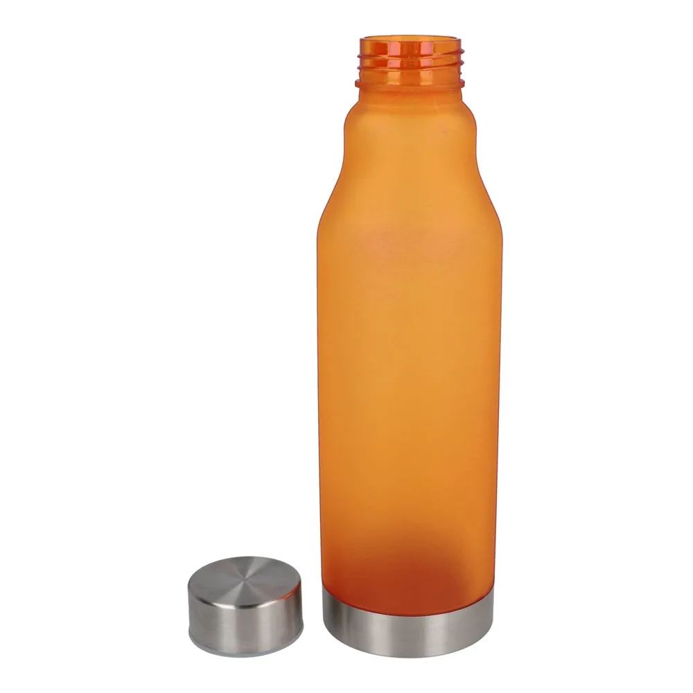 R-PET fles mat 600ml ecru oranje - Hidalgo-werbeartikel R-PET fles mat 600ml, ecru / oranje