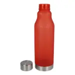 R-PET fles mat 600ml ecru rood - Hidalgo-werbeartikel R-PET fles mat 600ml, ecru / rood