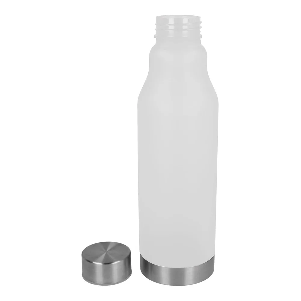 R-PET fles mat 600ml ecru wit - Hidalgo-werbeartikel R-PET fles mat 600ml, ecru / wit