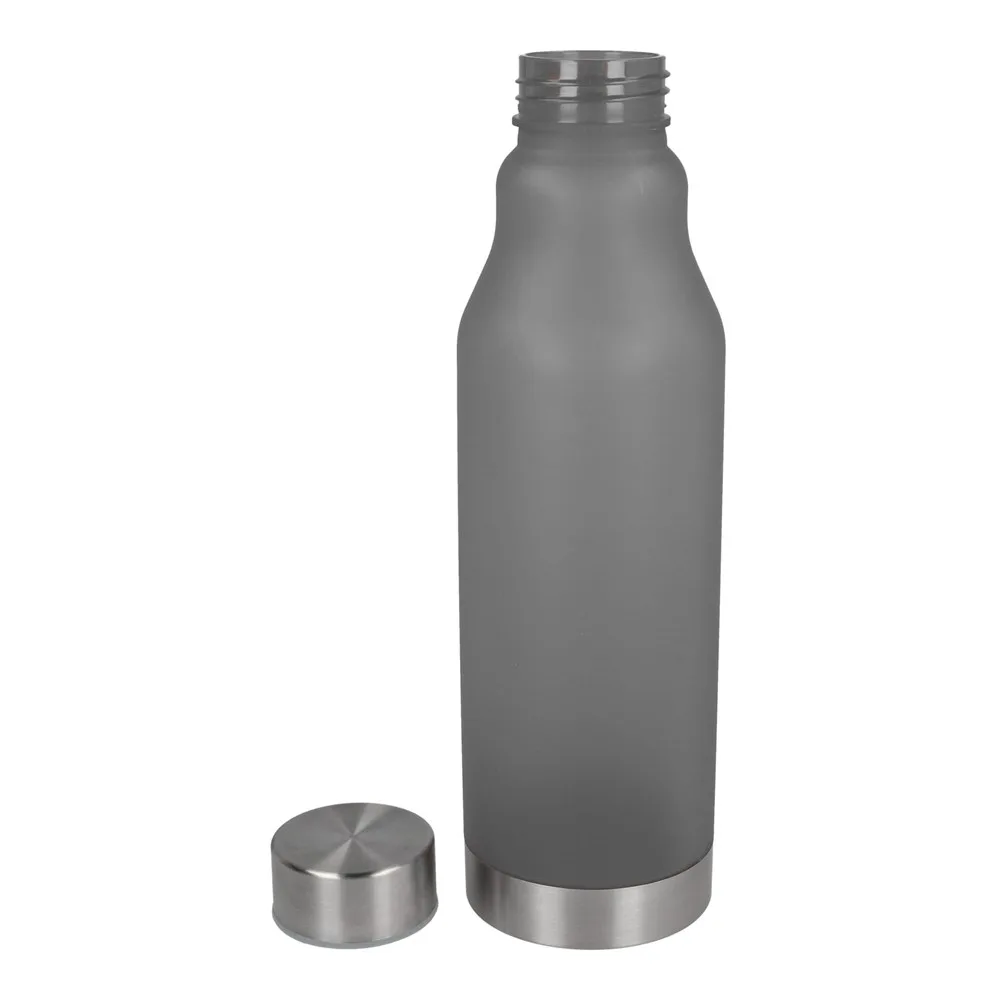 R-PET fles mat 600ml ecru zwart - Hidalgo-werbeartikel R-PET fles mat 600ml, ecru / zwart