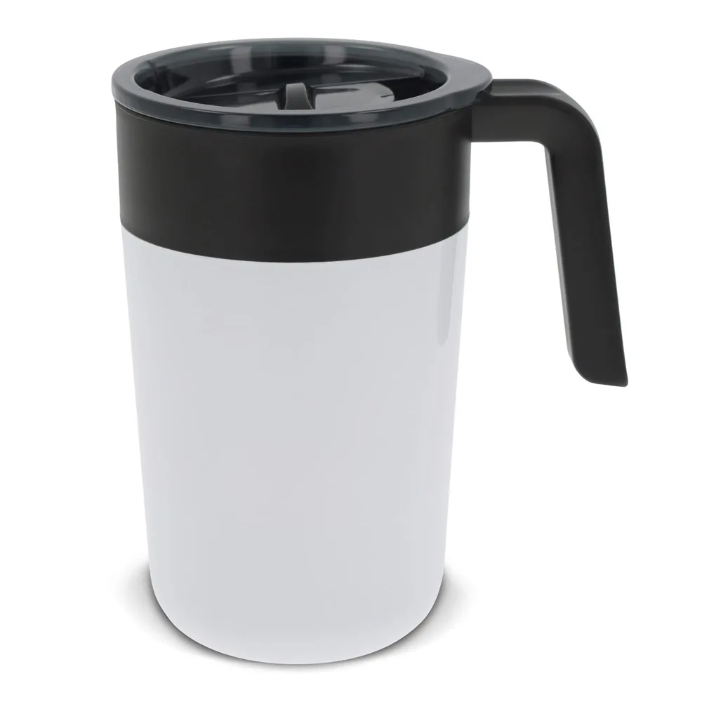 Dubbelwandige koffiebeker 400ml wit - Hidalgo-werbeartikel Dubbelwandige koffiebeker 400ml, wit