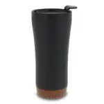 Dubbelwandige thermobeker met kurk onderzijde 480ml, zwart