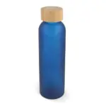 Waterfles glas bamboe 500ml donkerblauw - Hidalgo-werbeartikel Waterfles glas & bamboe 500ml, donkerblauw