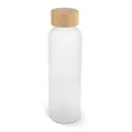Waterfles glas bamboe 500ml wit - Hidalgo-werbeartikel Waterfles glas & bamboe 500ml, wit
