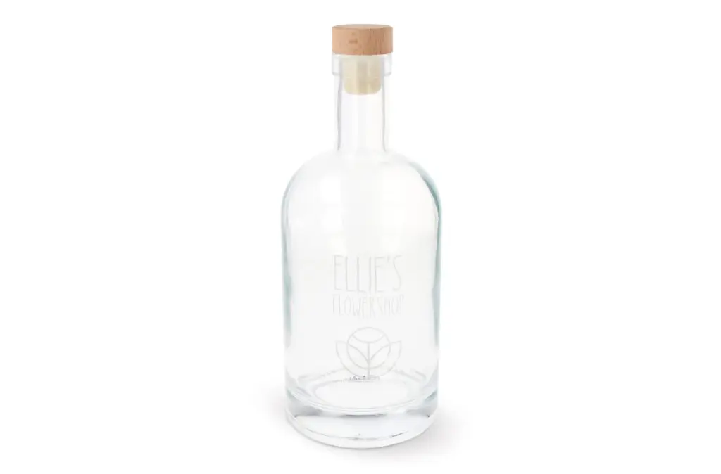 Glass Water Bottle 500ml Custom Logo Wooden Cap