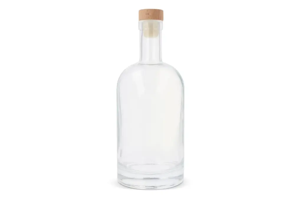 Glass Water Bottle 500ml Custom Logo Wooden Cap — product photo 4