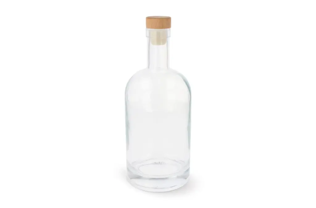 Trinkflasche Glas 750ml bedrucken FSC Holzdeckel