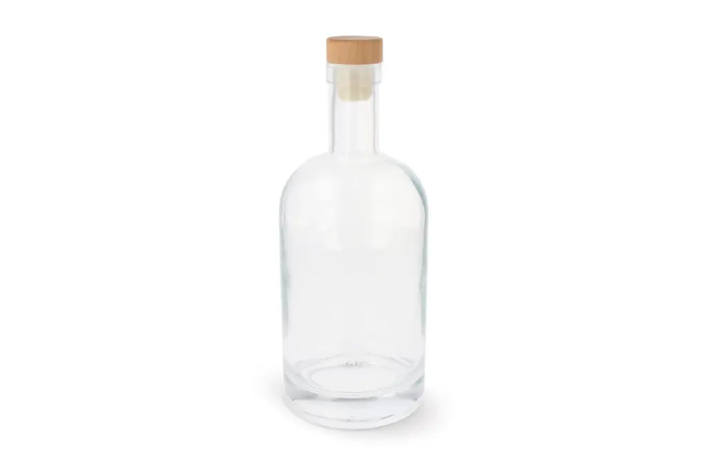 Trinkflasche Glas 750ml bedrucken FSC Holzdeckel — Produktfoto 2