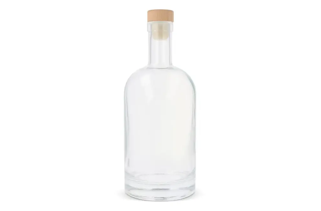 Trinkflasche Glas 1L mit Logo und Holzdeckel — Produktfoto 5