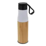 Thermofles met touw bamboe 500ml wit - Hidalgo-werbeartikel Thermofles met touw bamboe 500ml, wit