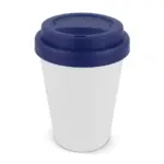 RPP Koffiebeker Wit 250ml wit donkerblauw - Hidalgo-werbeartikel RPP Koffiebeker Wit 250ml, wit / donkerblauw