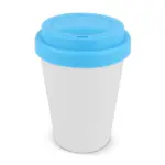RPP Koffiebeker Wit 250ml wit lichtblauw - Hidalgo-werbeartikel RPP Koffiebeker Wit 250ml, wit / lichtblauw