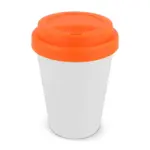 RPP Koffiebeker Wit 250ml wit oranje - Hidalgo-werbeartikel RPP Koffiebeker Wit 250ml, wit / oranje