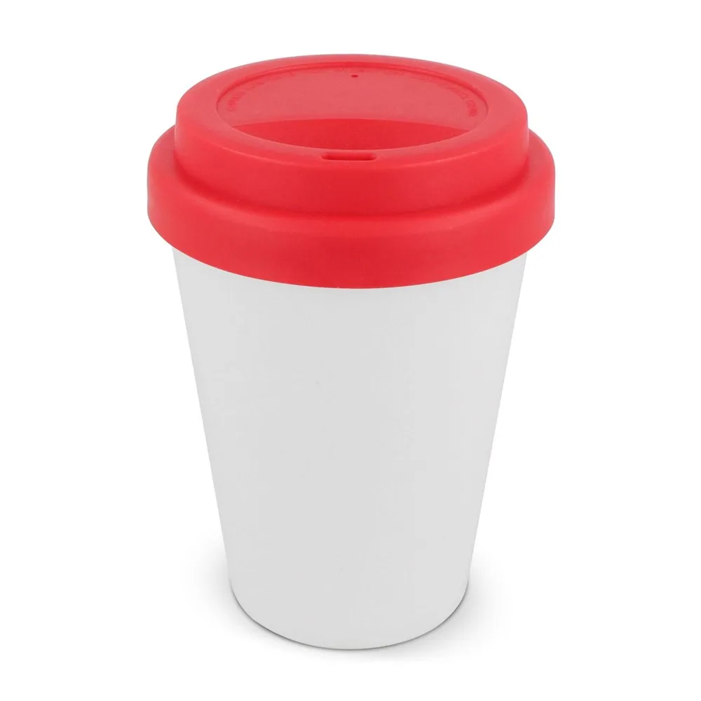 RPP Koffiebeker Wit 250ml wit rood - Hidalgo-werbeartikel RPP Koffiebeker Wit 250ml, wit / rood