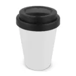 RPP Koffiebeker Wit 250ml witzwart - Hidalgo-werbeartikel RPP Koffiebeker Wit 250ml, wit/zwart