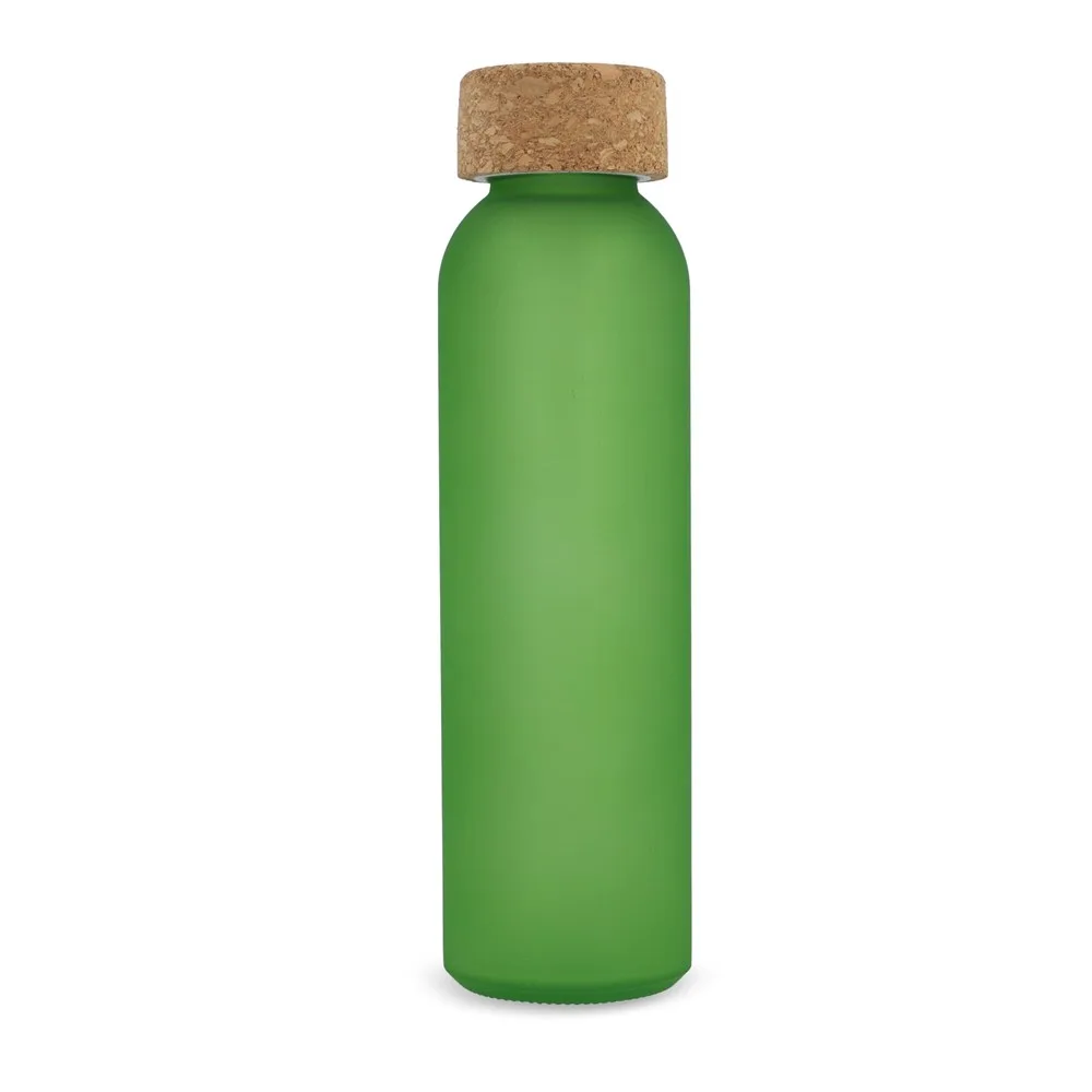 Matglazen gerecycled fles met kurken dop 500ml productfoto 3 - Hidalgo-werbeartikel Matglazen gerecycled fles met kurken dop 500ml — productfoto 3