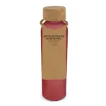 Matglazen gerecycled fles met kurken dop 500ml ecru rood - Hidalgo-werbeartikel Matglazen gerecycled fles met kurken dop 500ml, ecru / rood