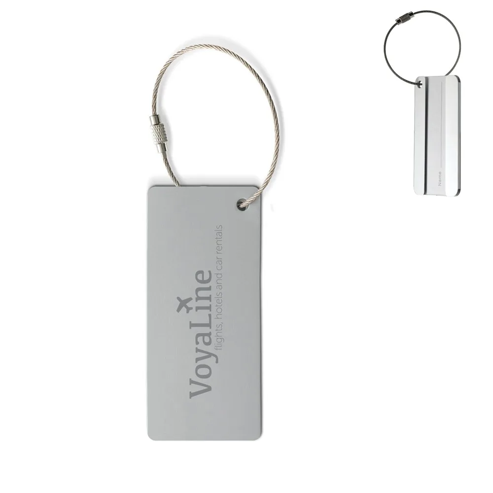 Aluminium bagagelabel rechthoek